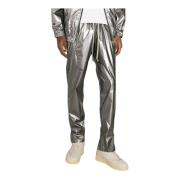 Foil Finish Broderede Track Pants