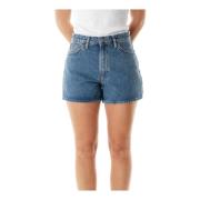 Højtaljede Brede Ben Denim Shorts