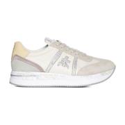 Beige Sneakers med Rhinestone Pynt