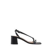 Elegant Læder Mid-Hæl Sandal