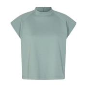 High-Neck T-Shirt med Polstrede Skuldre