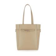 Beige Tote Taske med Justerbare Spænder