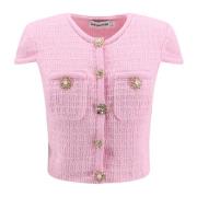 Jewel Button Strik Top