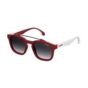 Rød/Hvid Solbriller med Gråt Gradientglas