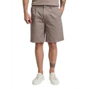 Beige Casual Bermuda Shorts