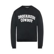 Sort Logo Sweatshirt Italiensk Bomuld