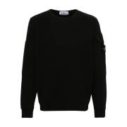 Sort Bomuld Jersey Sweater