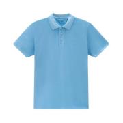 Stretch Cotton Polo Blue