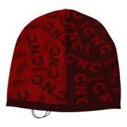 Rød uldblandet beanie hat