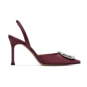 Krystaldetalje Satin Slingback Pumps