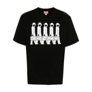 Sort Bomuld Jersey Crew Neck T-shirt