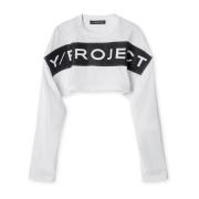 Hvid Krøllet Crop Top