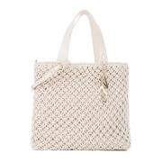 Flettet Tote Taske i Beige