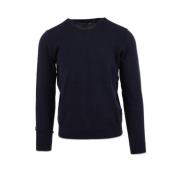 Blå Crew Neck Sweater med Monogram