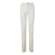 Beige Bootcut Jeans Lynlås Lukning 5 Lommer