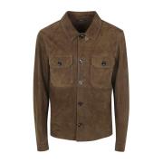 Suede Outershirt i Mocha Brown