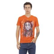 Elegant V-hals T-shirt med Frontprint