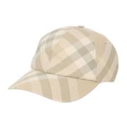 Beige Check Baseball Hat