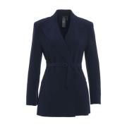 Blå Dobbeltbrystet Blazer Elegant Stil