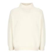 Ivory Uld Cashmere Sweater Høj Hals