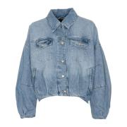 Bomber Style Denim Jakke