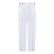 Hvide Cotton Twill Bukser Straight-Cut