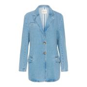 Denim Blazer Jakke Medium Blue Wash