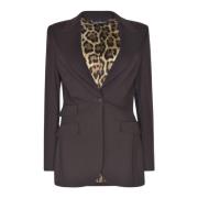 Ensfarvet Knappet Blazer