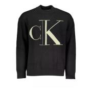 Klassisk Sort Bomuld Crew Neck Skjorte