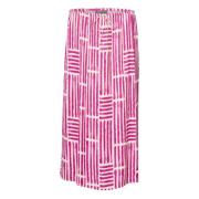 Stribet Fuchsia Midi Nederdel Harley