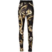 Sort Guld Satin Leggings Chromo Couture