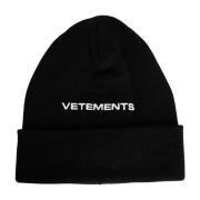 Broderet Logo Sort Beanie Hat