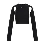 Chic Sort Crop Top Moderne Tech