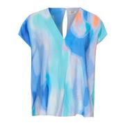 Abstrakt Print Top Bluse Soft Waters