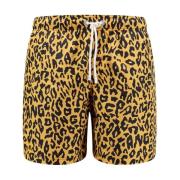 Orange Animal Print Swim Shorts