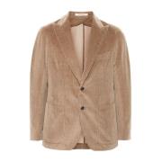 Corduroy Blazer Peak Lapel Brun