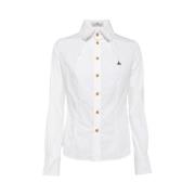 Slim Fit Poplin Bomuldsskjorte