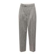 Cropped Mist Grey Melange Bukser