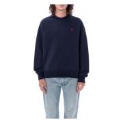 Marineblå Strik AW23, Bomuld Crewneck