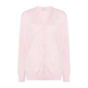 Rosa Pink Uld V-Hals Sweater