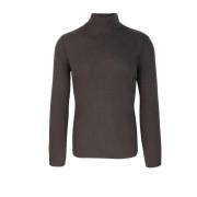 Brun Ribstrikket Sweater Slim Fit