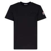 Sort Bomuld Jersey Crew Neck T-shirt