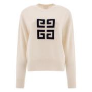 Hvid Sweater med 4G Emblem