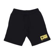 Sort Sweatshorts Elastisk Talje Lommer