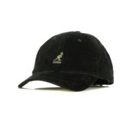 Sort Cord Baseball Cap med buet skygge