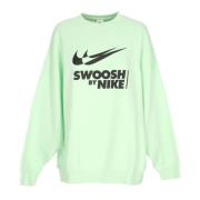 Grøn/sort Crewneck Sweatshirt med Swoosh Logo