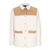 Sherpa Fleece Shacket Gardenia White/Almond