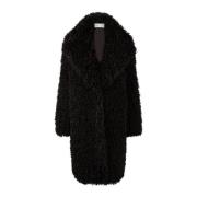 Sort Faux Fur Oversized Coat