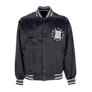 Sort Satin Bomber Jakke Herre