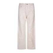 Hvide Paliet Straight-Leg Jeans